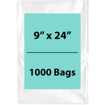 9X24 inches Clear Flat Poly Bags 1.5Mil Open Top (LDPE)